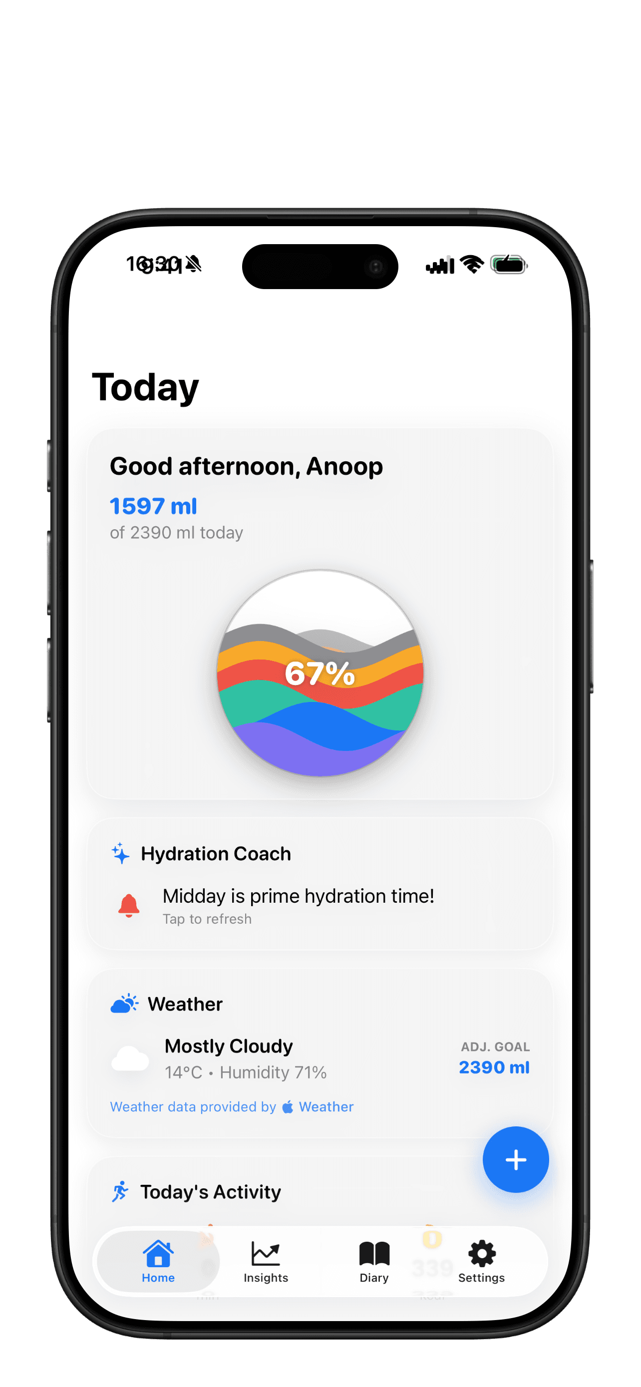 Sipli smart hydration goals