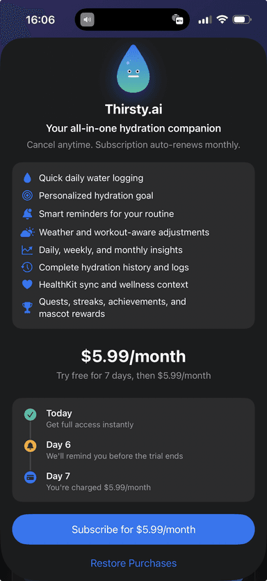 Thirsty AI Onboarding