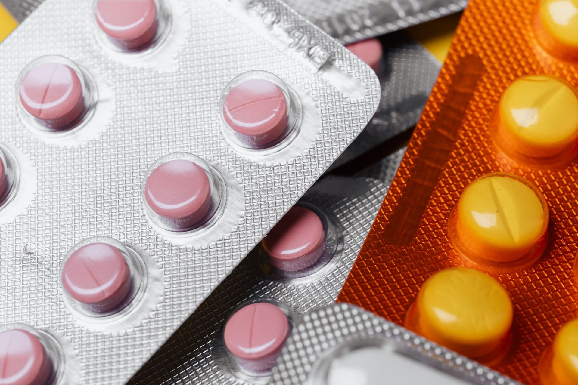 Blister packs of prescription tablets